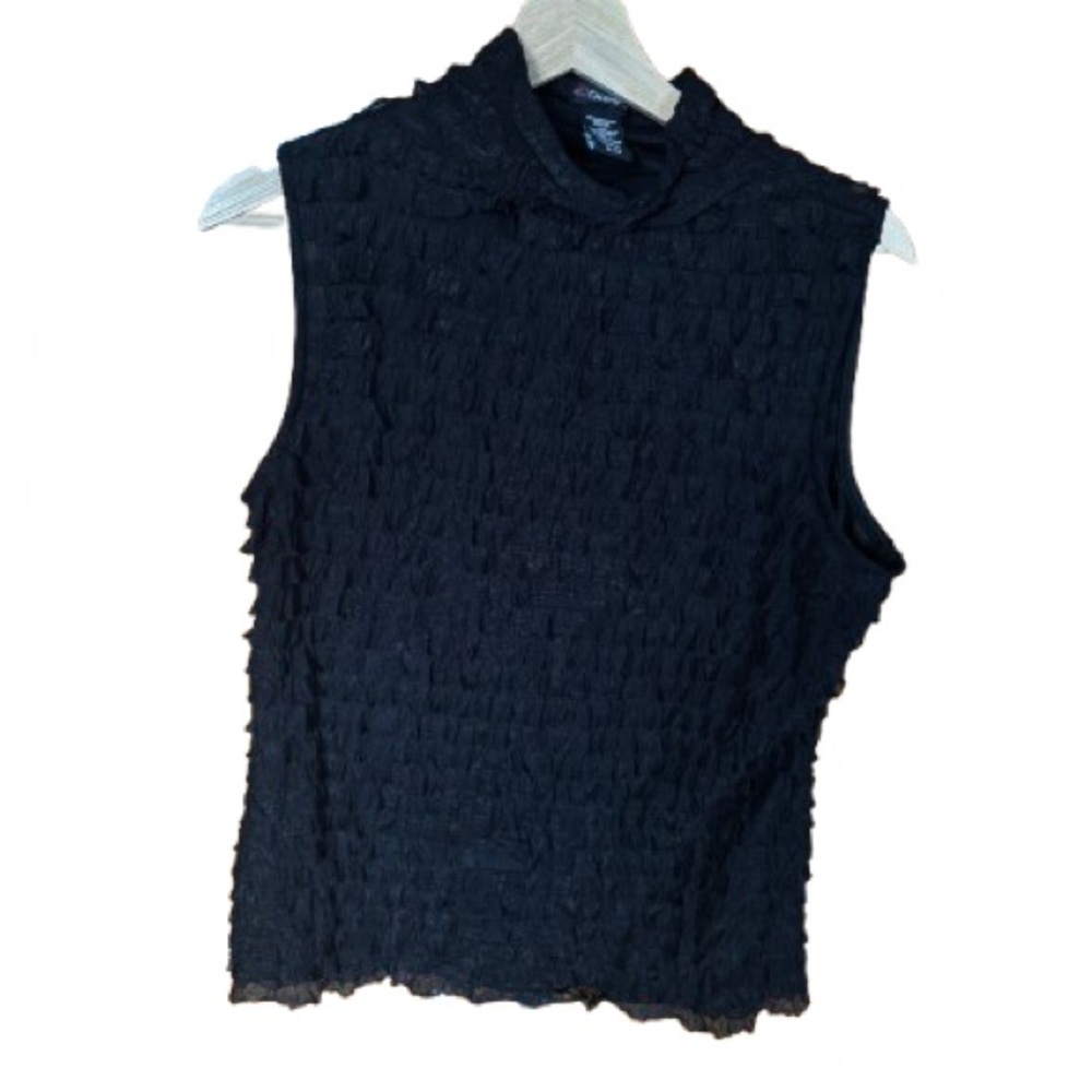 Black Mock Neck Sleeveless top Cocomo XL